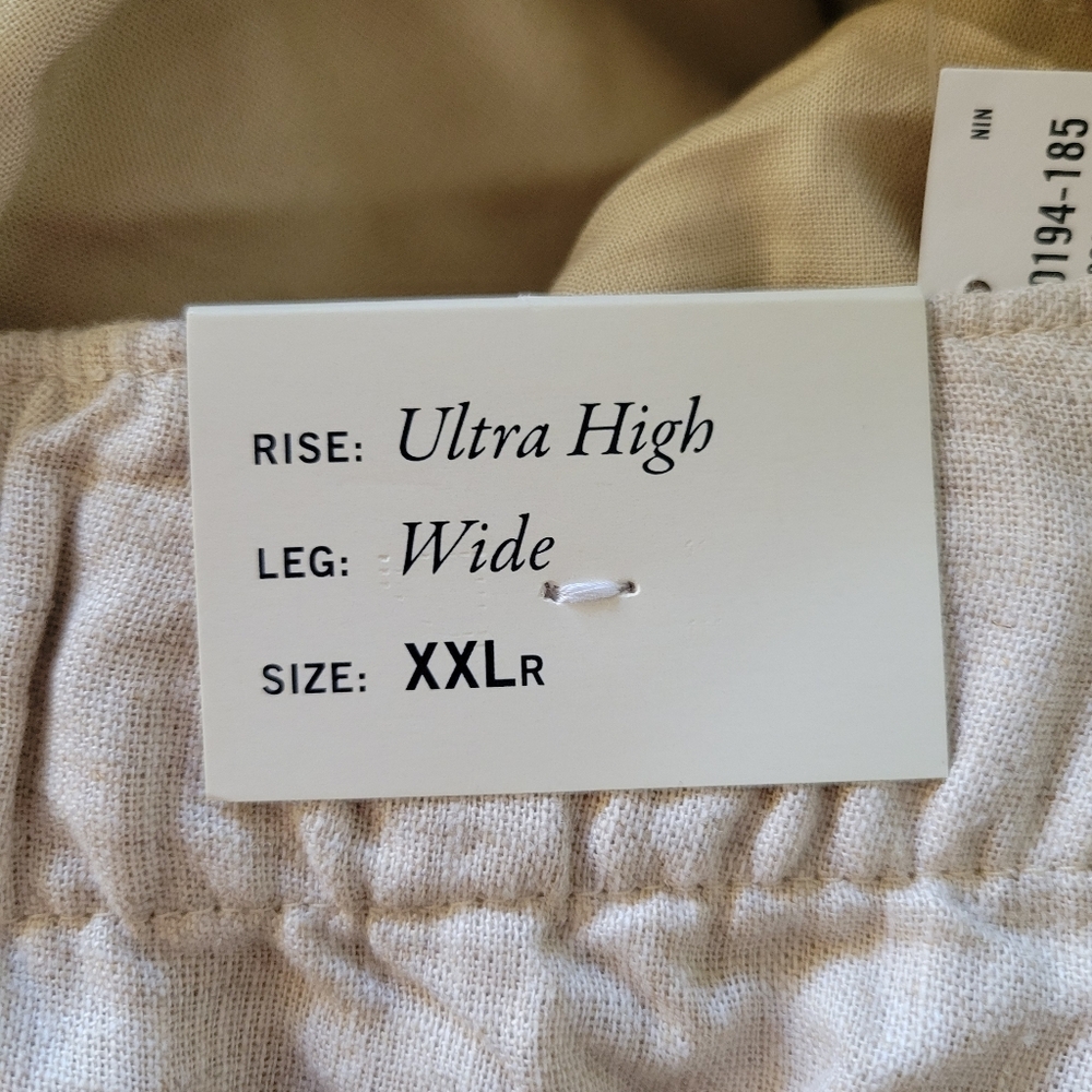NWT Abercrombie & Fitch Ultra High Rise Waist Wide Leg Linen Blend Pants XXL - Picture 10 of 11